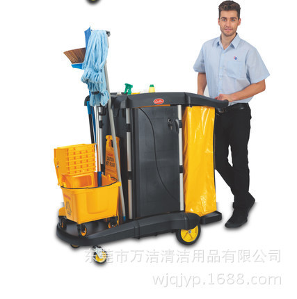 批发超宝D-011-2C多用途清洁手推车服务收纳车清扫卫生垃圾车