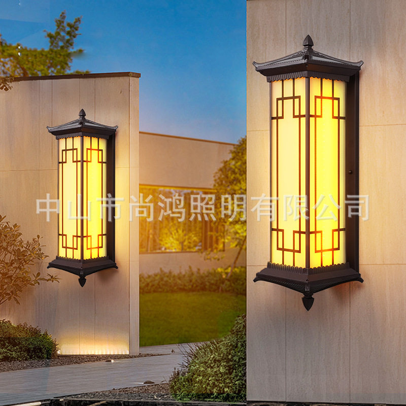 太阳能壁灯室外阳台庭院大门灯花园围墙灯中式别墅露台LED灯户外