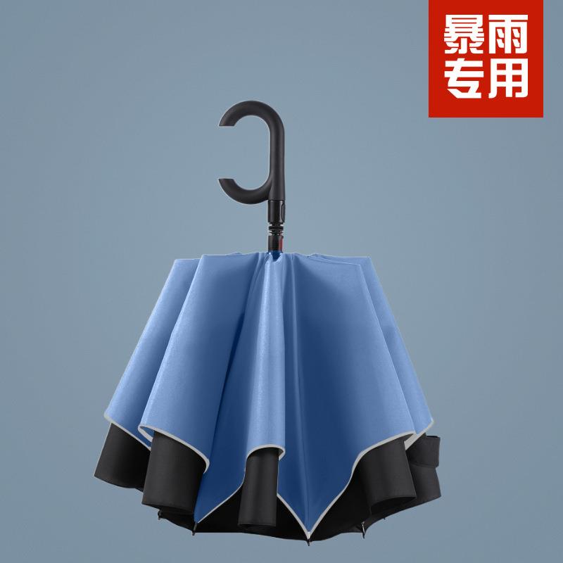 新型二折汽车用反向伞双层自动男女加大加厚加固抗风晴雨两用新品