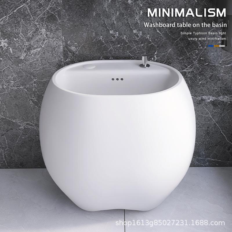 陶瓷拖把池椭圆家用阳台拖布池卫生间洗拖把落地式室外蛋形蓄水池