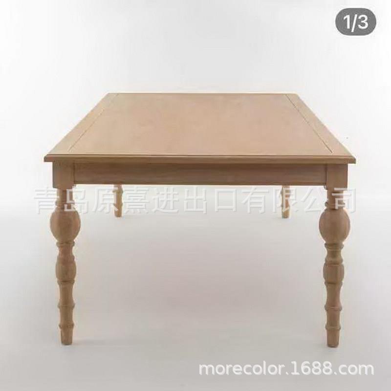 户外拆装实木餐桌可拆卸松木实木长方形桌子欧式复古木制长桌台