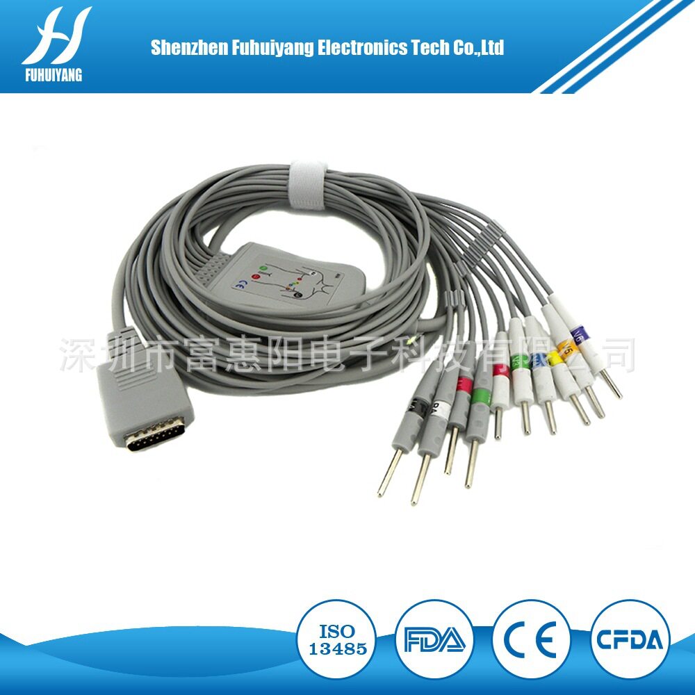 兼容上海光电ECG-6511心电图机导联线，12导心电图机线