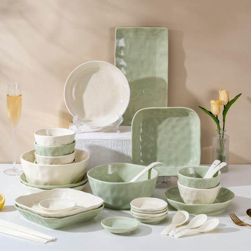 釉下彩餐具小清新网红陶瓷碗筷情侣馋嘴厨娘餐具套装家用求迁之喜