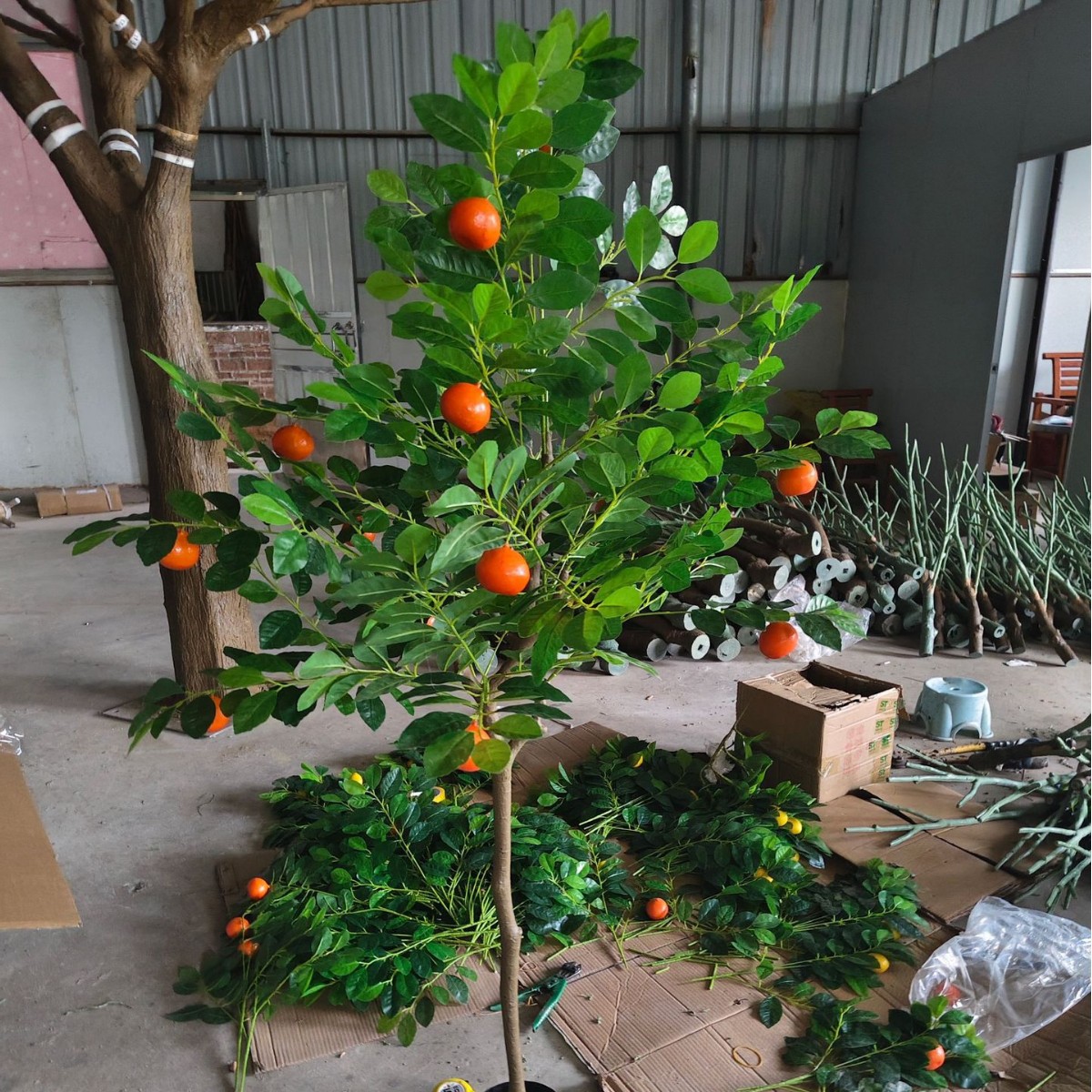仿真橘子树盆栽造景小树百搭绿植假树人造小盆栽小树厂家直销批发