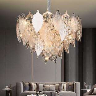 法式轻奢水晶吊灯客厅主灯奶油风后现代豪华高级感卧室房间餐厅灯