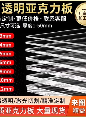 武汉透明亚克力板有机玻璃板整张1 2 3 4 5 6 8 10 20mm加工定制