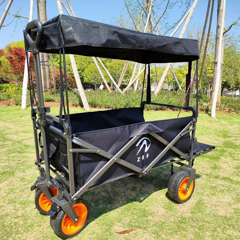 营地车户外地摊钓鱼折叠加长露营带拖斗摆摊野餐便携推车翻斗车