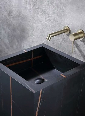 全铜枪灰色c暗装面盆水龙头冷热入墙式隐藏式洗脸盆台上盆龙头