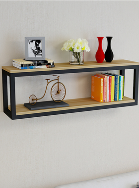 简约铁艺壁挂置物架厨房调味架储物架浴室架客厅复古装饰架隔板