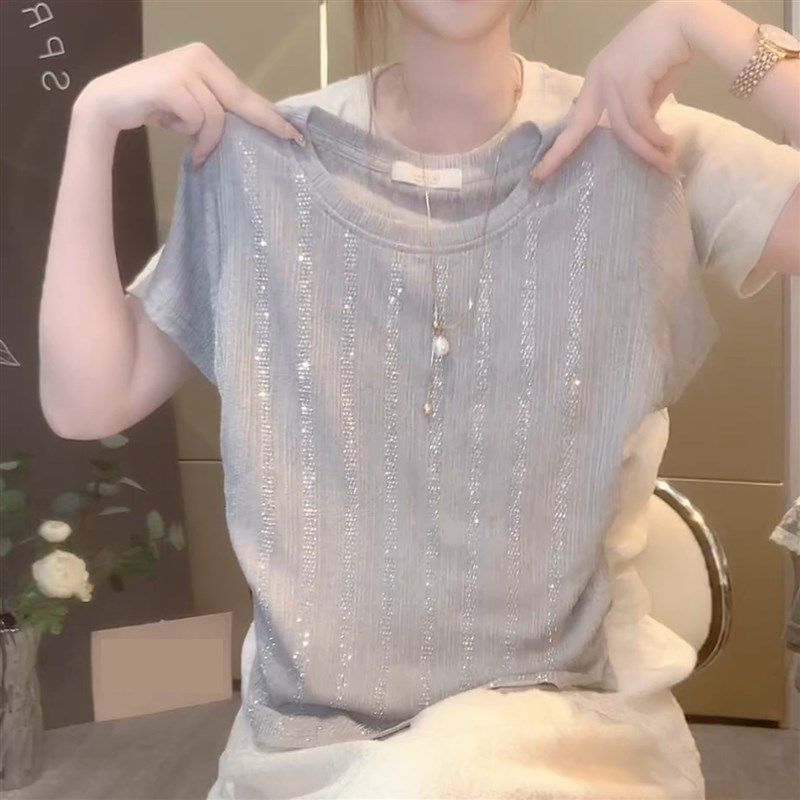 设计感短袖t恤女2025夏季新款爆款宽松灰色百搭显瘦大码女士上衣,女装/女士精品,T恤,淘宝优惠券,粉丝福利购,淘宝优惠卷