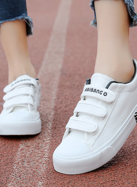 春夏鞋子大码女鞋40-41-43帆布鞋白色平J底小白鞋女学生休闲鞋42