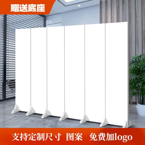 简易纯白色屏风隔断办公t室现代中式茶室遮挡移动折叠双面隔断墙