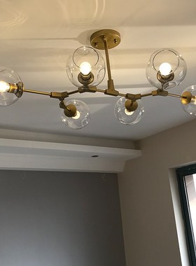 北欧简约分子吊灯大气魔豆家用创意个性工业风简约现代餐厅灯具