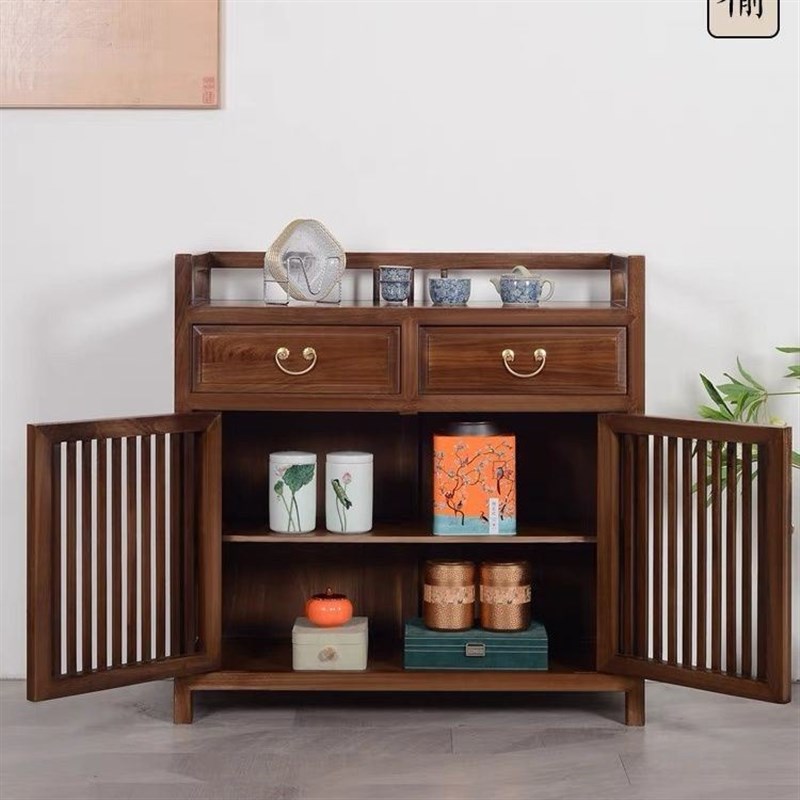 茶水实木玄关中式客厅博古架餐边储物柜茶叶茶室展示柜置物架收纳