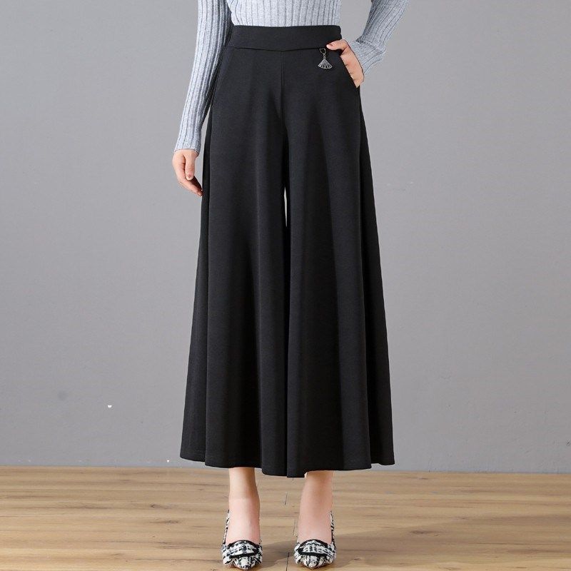 妈妈春秋阔腿裙裤女高腰宽松中老年2024新款九分大码休闲气质裤子,女装/女士精品,中老年女装,淘宝优惠券,粉丝福利购,淘宝优惠卷
