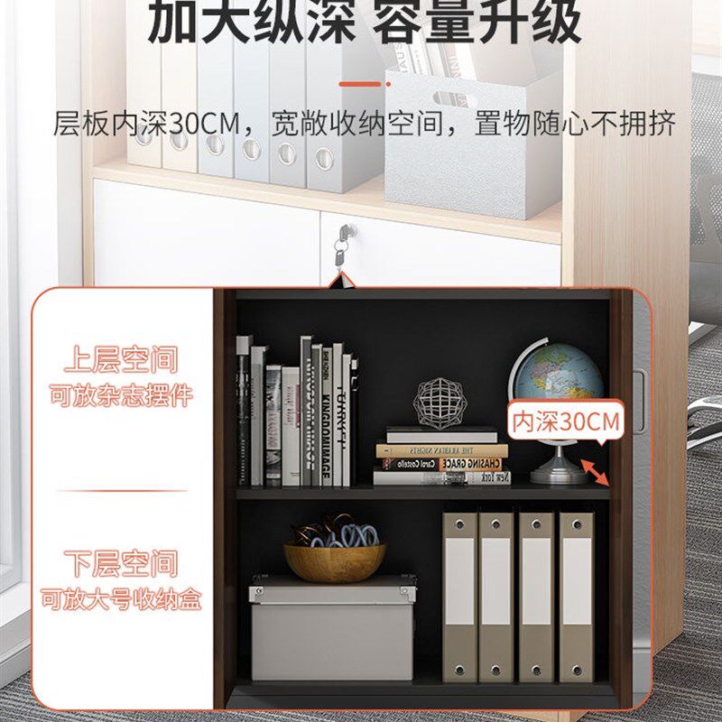 文件柜木质带锁屛风隔断柜办公室矮柜花槽公司储物收纳柜床头柜子