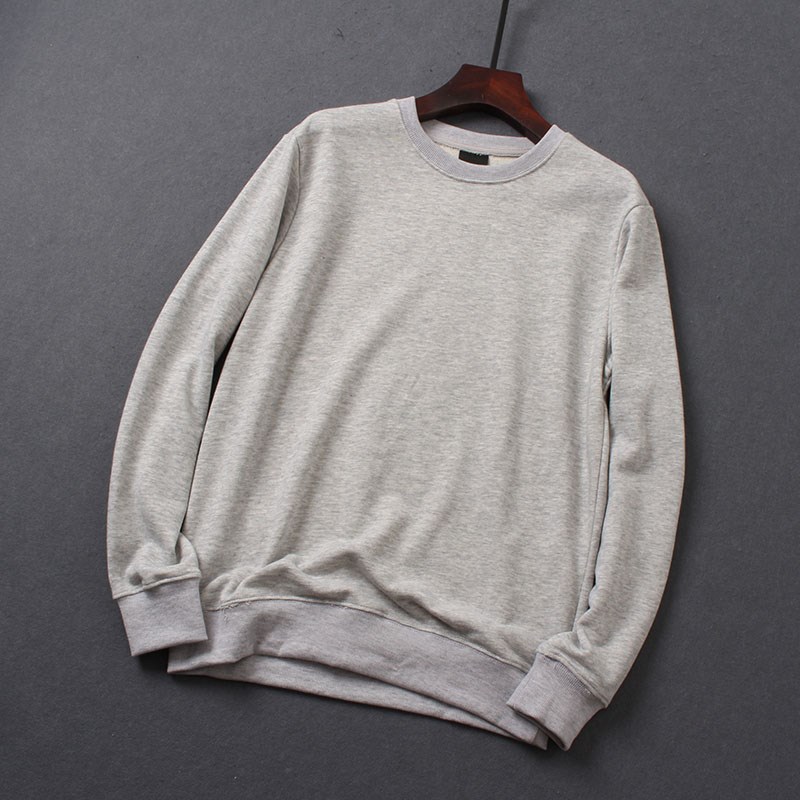 卫衣男士青年秋季纯色毛圈圆领套头宽松大码长袖打底衫上衣