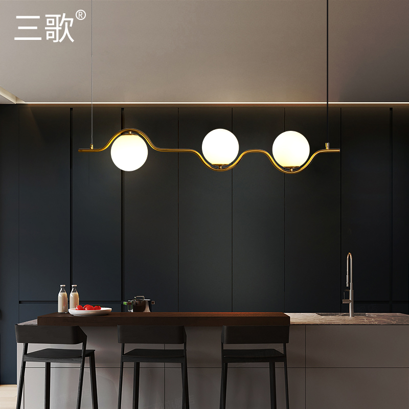 轻奢餐厅吊灯北欧现代简约创意餐馆商用大气饭厅餐桌吧台装饰吊灯