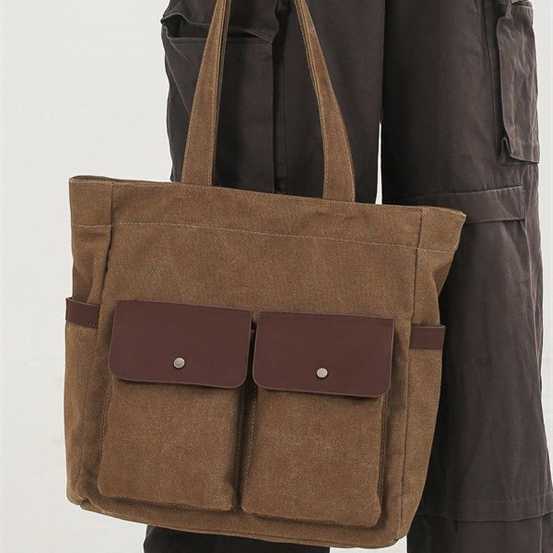 厂家新款女包时尚大容量休闲帆布包百搭潮流女士单肩包慵懒风