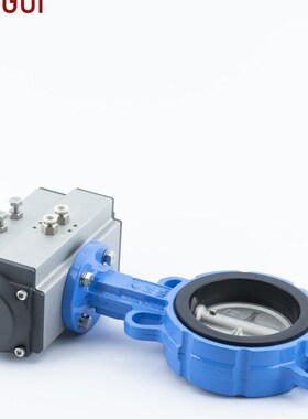 D671X-16Q 气动对夹蝶阀软密封球墨QT450阀门304不锈钢气动蝶阀