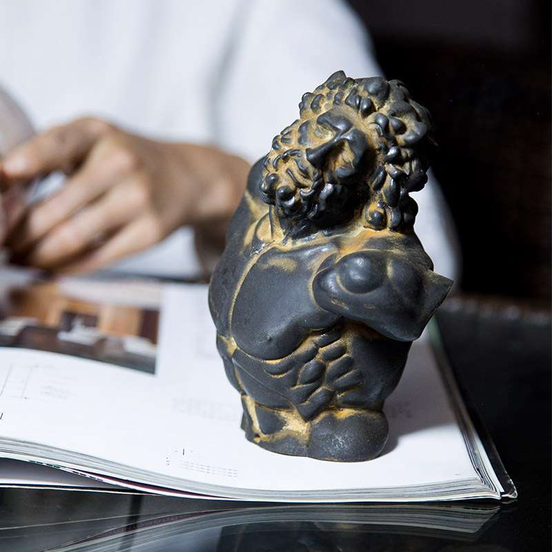 现代简约拉奥孔欧式艺术桌面装饰人物小摆件仿铸铁雕塑手工装饰品