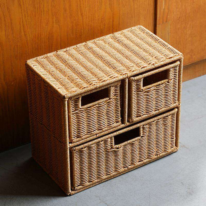 塑料藤编床头柜简约二层桌面床边储物收纳柜客厅浴室阳台置物架子,收纳整理,整理架/置物架/收纳架,淘宝优惠券,粉丝福利购,淘宝优惠卷