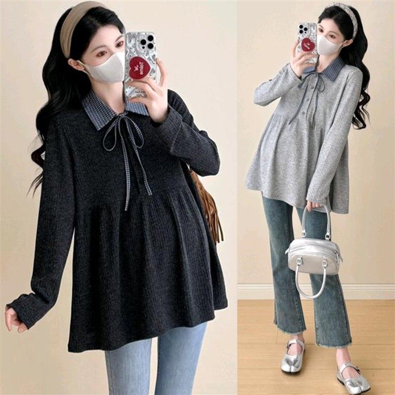 孕妇上衣秋装洋气遮孕肚宽松娃娃衫秋冬翻领长袖打底衫秋季套装女,孕妇装/孕产妇用品/营养,T恤,淘宝优惠券,粉丝福利购,淘宝优惠卷