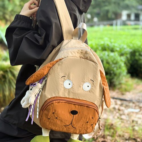 小众设计可爱小狗双肩包女2025新款旅游登山背包户外运动健身书包