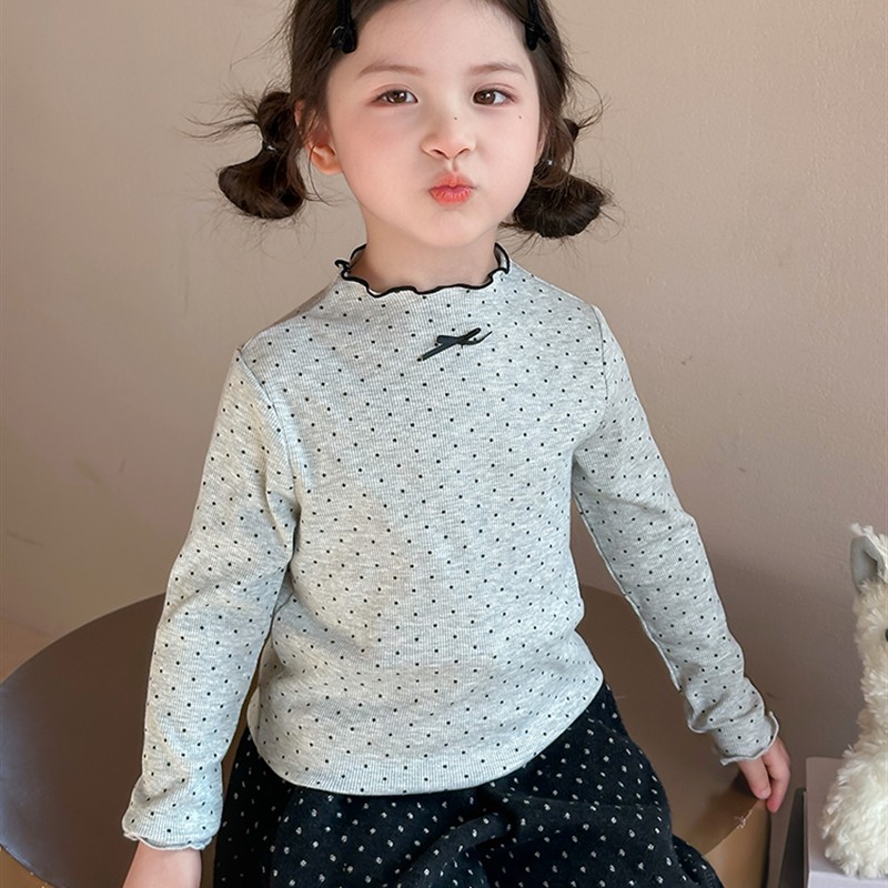 女童打底衫秋冬2025新款儿童洋气纯棉冬装女宝宝时髦加厚冬季上衣