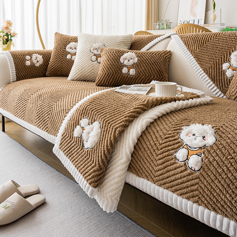 2025新款沙发垫四季通用坐垫防滑皮沙发套罩加厚秋冬季毛绒盖布巾