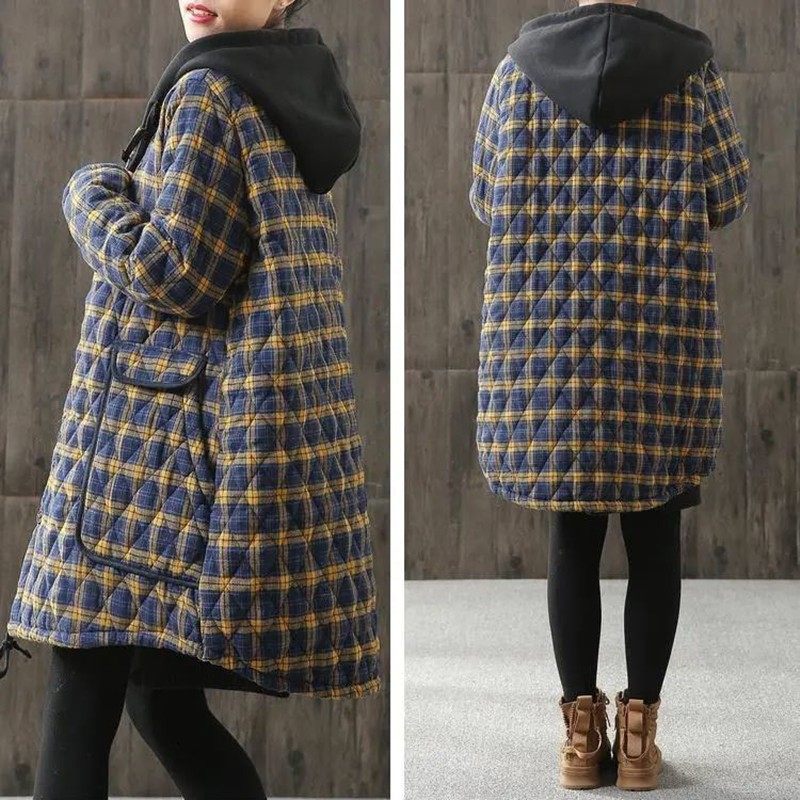 围衣罩衣大人围裙2023新款超厚小个子外套加绒女好看的棉衣加厚冬