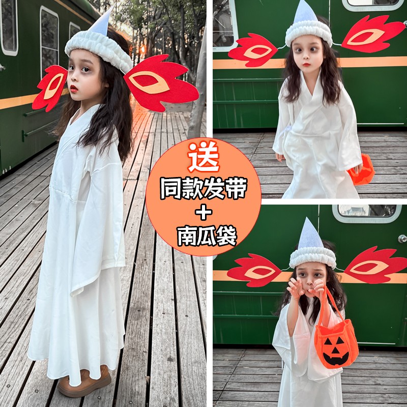 万圣节儿童服装cos服袁湘琴可爱鬼亲子幽灵男女童幼儿园小孩装扮