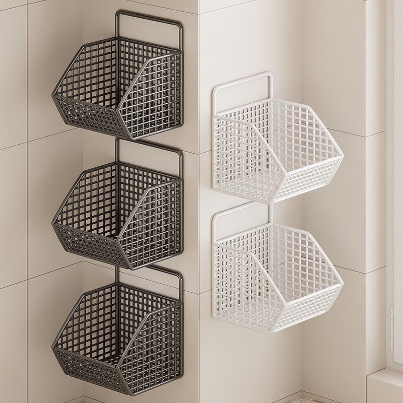 厨房置物架多功能墙上葱姜蒜收纳架多层调料挂架调味品挂篮放置架