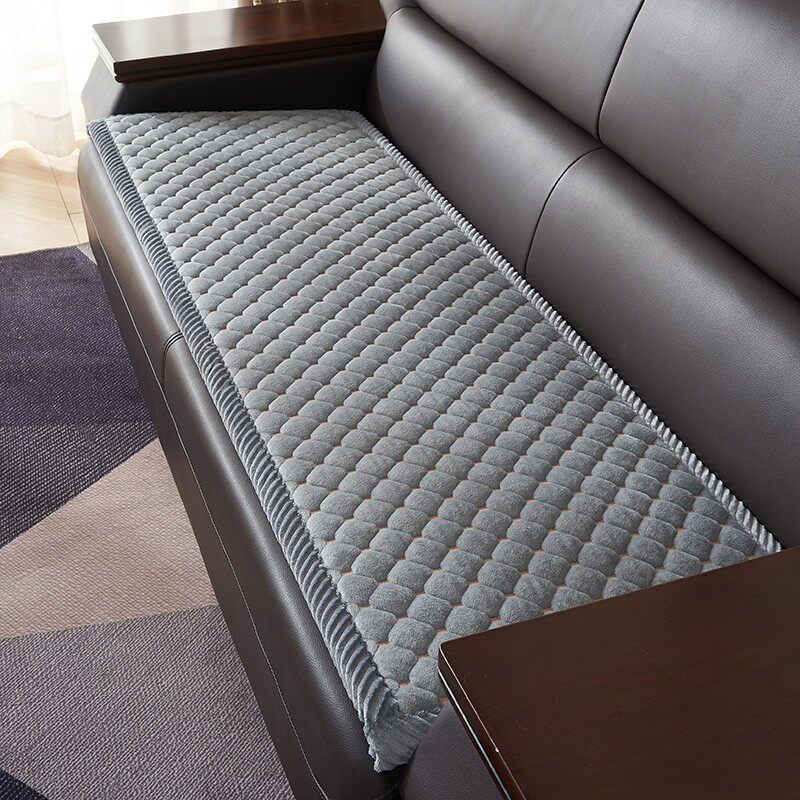简约办公沙发垫秋冬真皮沙发垫防滑商务沙发垫子毛绒垫子保暖椅垫
