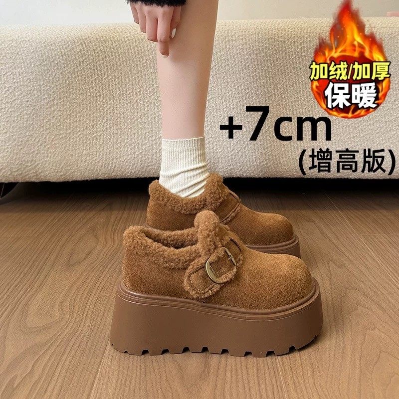 羊羔绒厚底勃肯雪地靴女款2025新款冬季加绒加厚女鞋34码增高棉鞋,女鞋,时尚雪地靴,淘宝优惠券,粉丝福利购,淘宝优惠卷