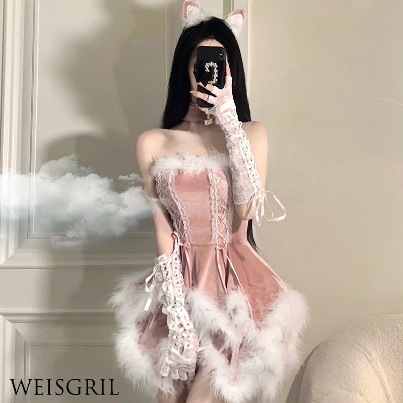 万圣节性感制服套装猫女大码兔女郎cos纯欲新年派对麋鹿圣诞装女