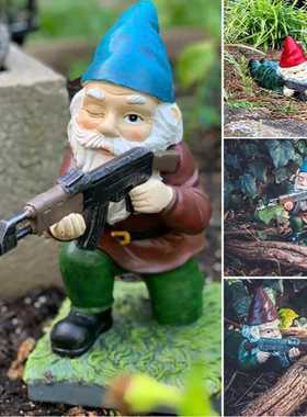 CS枪击矮人家居树脂摆件 树脂工艺品 打枪矮人狙击手