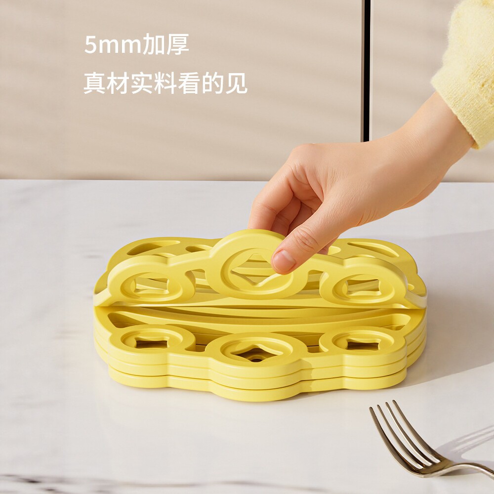 奶油风硅胶隔热垫家用防烫餐垫双面防滑锅垫菜盘垫子加厚厨房杯垫