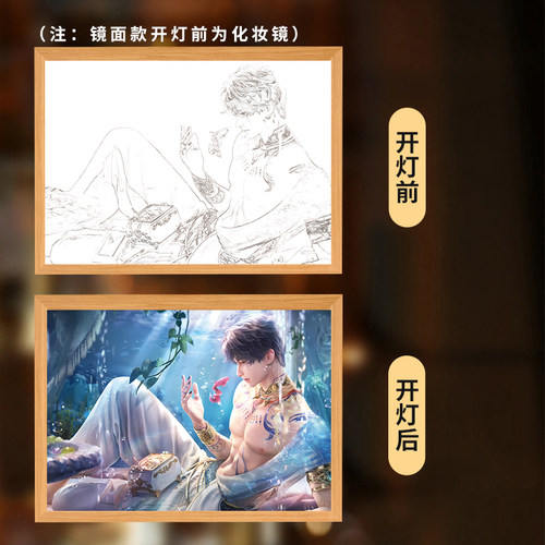 猫咪床头小夜灯发光装饰画
