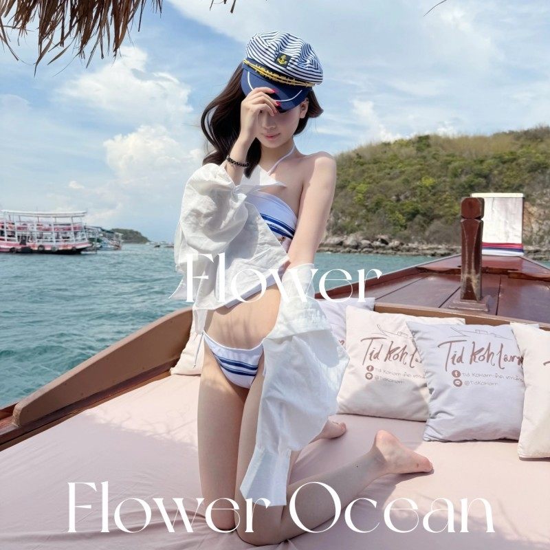 【蔚蓝海风】海军风分体泳衣三件套沙滩温泉度假比基尼女款成人