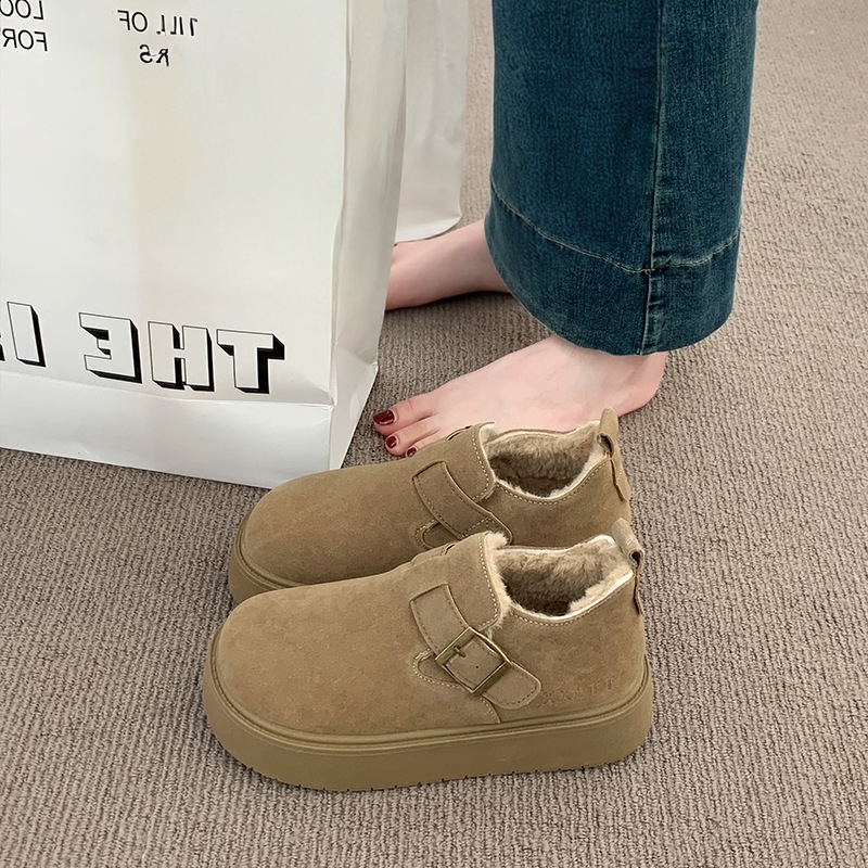 2025冬季一脚蹬乐福鞋低帮棉鞋
