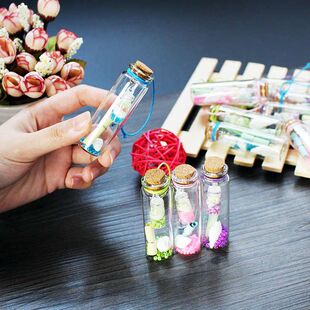 包邮一盒夜光许愿 瓶萤光沙摆件漂流瓶挂件创意玻璃瓶子礼品小