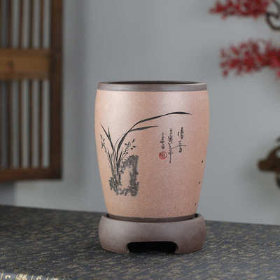 畅销龙胆紫砂花盆 升级款 阳光制 兰花盆 君子兰盆 室内桌面