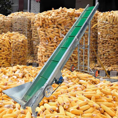 玉米棒子输送机传送带小型家用电动传送带粮食颗粒爬坡上棒机