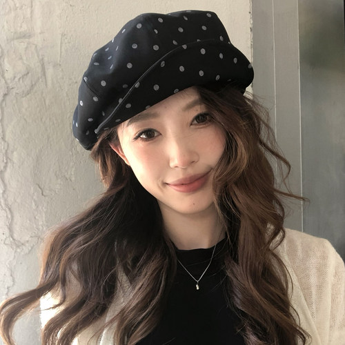【猫仔kitten】波点贝雷帽八角帽遮阳透气鸭舌帽春夏新款画家帽子