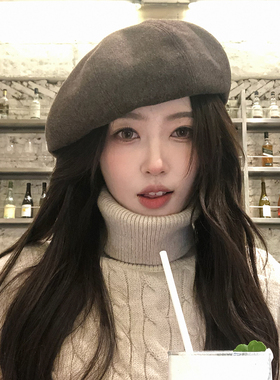 【猫仔kitten】休闲风贝雷帽时尚风秋冬天女式气质韩版圆顶帽子女