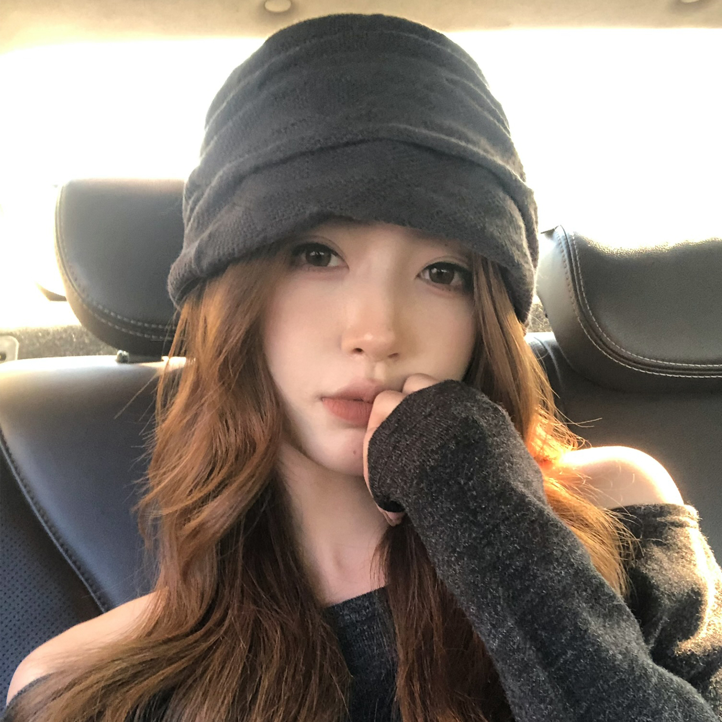 【猫仔kitte】保暖皱褶堆堆帽冷帽女黑色盆帽月子帽显脸小帽子冬