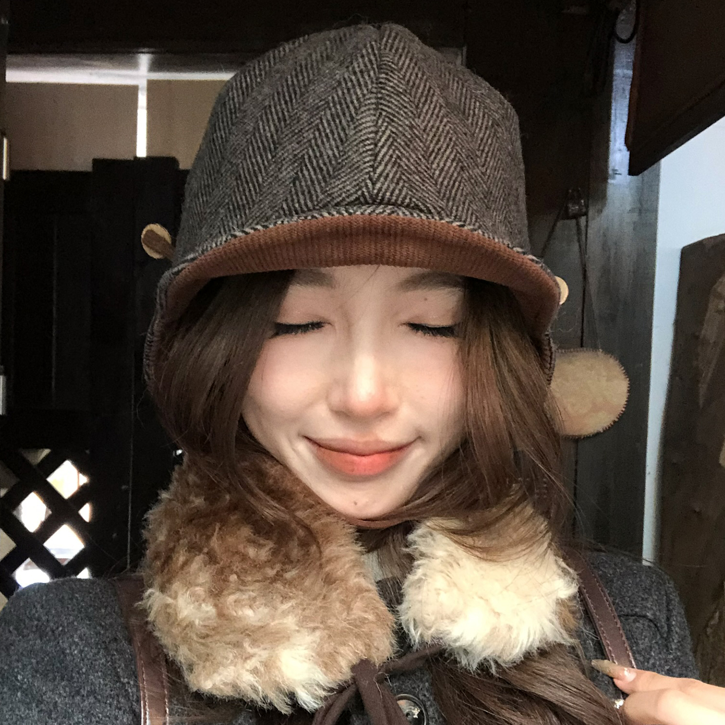 【猫仔kitte】韩系冬季加厚保暖棉帽女护耳百搭老钱风复古帽子