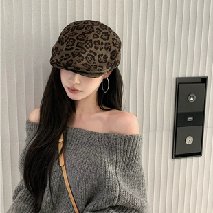 复古豹纹前进帽小众辣妹个性 时尚 帽子女网红显脸小 猫仔kitten