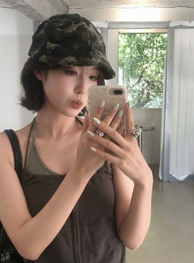 【猫仔kitten】网红同款夏季迷彩短檐前进帽时尚气质帽子2026新款